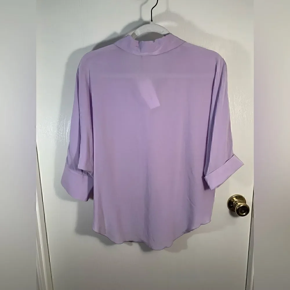 Sourcery NWT purple/amethyst Byron sheer shirt blouse Size XS/S